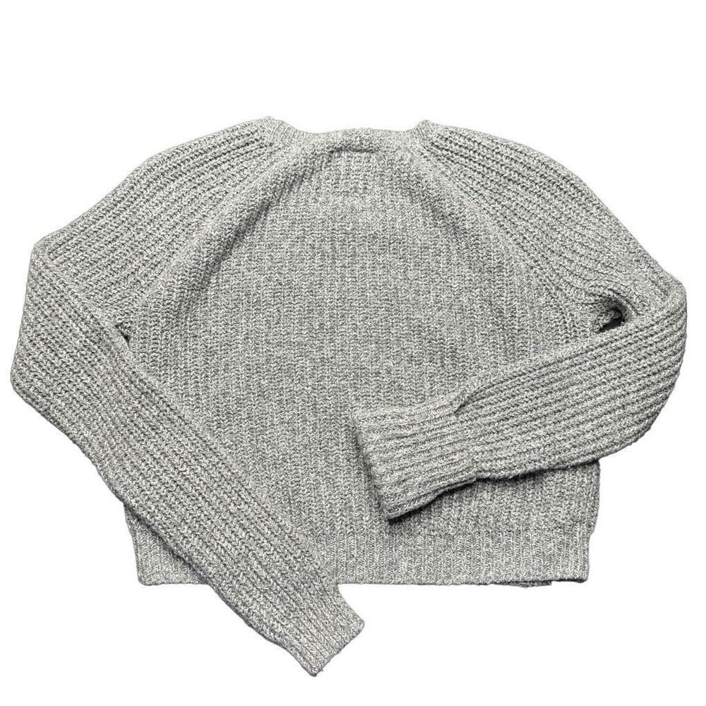 Abercrombie and Fitch Knit Crop Sweater Womens S Gray Long Sleeve Preppy Y2K - Picture 5 of 9
